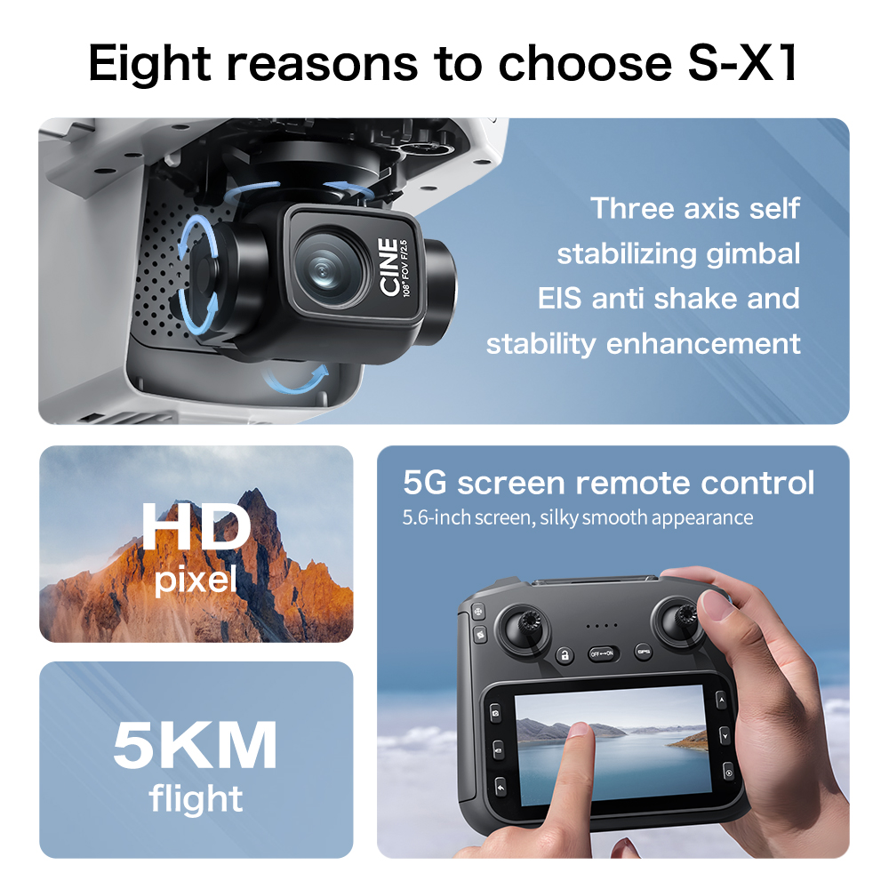 Originele S-X1 Drone 8K HD Pro - Drone Camera Night Vision recensie en prijs